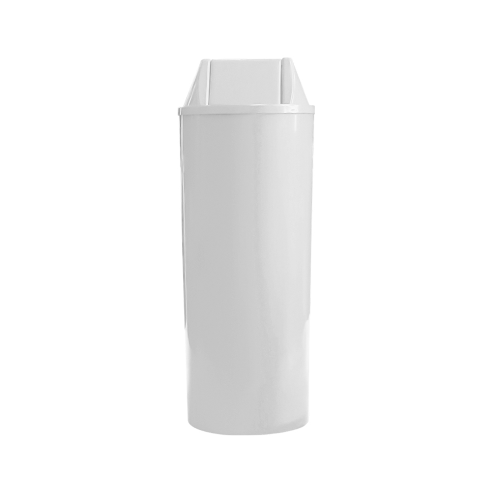 Caixote de plástico branco de 25 litros com tampa basculante